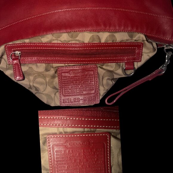 VTG Coach Legacy Slim Gallery Tote 9188 Red Leather Nickel Convertible Bag Y2K - Picture 7 of 8